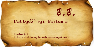 Battyányi Barbara névjegykártya